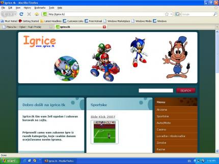 Web sajt www.igrice.tk